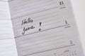 hello june in calandar Royalty Free Stock Photo