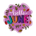 Hello June hand lettering.