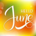 Hello June lettering. Royalty Free Stock Photo