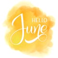 Hello June lettering. Royalty Free Stock Photo