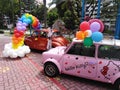 Hello Kitty vintage cars in Singapore Royalty Free Stock Photo