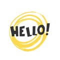 Hello lettering. Hand drawn iillustration. Vector image