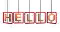 Hello letters hanging