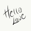 Hello love text saying art