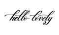 Hello lovely handwritten calligraphy lettering quote to valentin