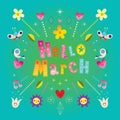 Hello March greeting card