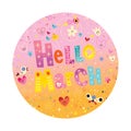 Hello March greeting card