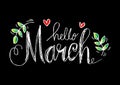 Hello March lettering Royalty Free Stock Photo