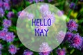 Hello May, message with Beautiful nature scene