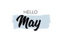 Hello may month lettering vector welcome background design card