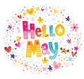 Hello May unique lettering Royalty Free Stock Photo