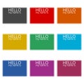 Hello my name card, with Copy Space icon, color icons set Royalty Free Stock Photo