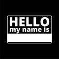 Hello my name card, with Copy Space icon on dark background Royalty Free Stock Photo