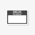 Hello my name card, with Copy Space sticker, simple vector icon Royalty Free Stock Photo