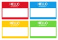 Hello, my name is introduction flat label set