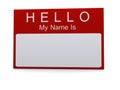 Hello my name is tag Royalty Free Stock Photo