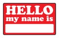 Hello My Name Is Tags Royalty Free Stock Photo