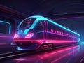 Neon effect illustration cool looking train