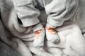 Hello new life, cute baby feet Royalty Free Stock Photo