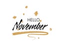 Hello November autumn seasonal banner