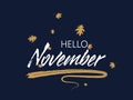 Hello November autumn seasonal calligraphic banner