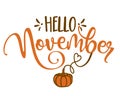 Hello November - Hand drawn vector illustration