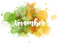 Hello November lettering background