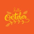 Hello October greeting card.