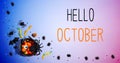 Hello October message Royalty Free Stock Photo