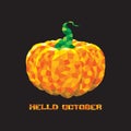 Hello October Pumpkin Mozaic Abstract Background