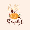 Hello pumpkin colorful inspirational card