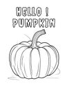 Hello Pumpkin coloring page for kids