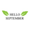 hello september logo vector illustration design template