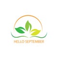 hello september logo vector illustration design template