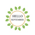 hello september logo vector illustration design template