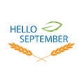 hello september logo vector illustration design template