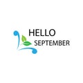 hello september logo vector illustration design template