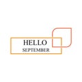 hello september logo vector illustration design template