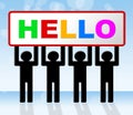 Hello Sign Indicates How Are You And Advertisement