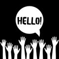 Hello Speech Bubble icon isolated on dark background Royalty Free Stock Photo
