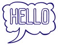 Hello speech cloud. Chat message comic sticker