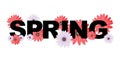 Hello Spring Banner Greetings Design  Background with Colorful Flower Elements. Vector illustration Royalty Free Stock Photo