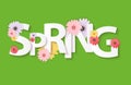 Hello Spring Banner Greetings Design  Background with Colorful Flower Elements. Vector illustration Royalty Free Stock Photo