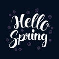 Hello Spring, Calligraphy season banner design, illustration