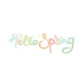 Hello Spring. Colorful creative hand drawn lettering. Freehand style. Doodle. Letters with ornament. Springtime Royalty Free Stock Photo