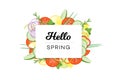 Hello Spring. Food Banner With Vegetables Isolated On White Background Royalty Free Stock Photo