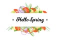 Hello Spring. Food Banner With Vegetables Isolated On White Background Royalty Free Stock Photo