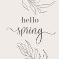 Hello Spring. Hand drawn calligraphy and brush pen lettering. design for holiday greeting card and invitation of Royalty Free Stock Photo