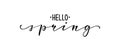 Hello spring. Hand drawn calligraphy and brush pen lettering. design for holiday greeting card and invitation of seasonal spring Royalty Free Stock Photo
