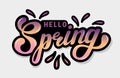 Hello spring. Hand drawn lettering